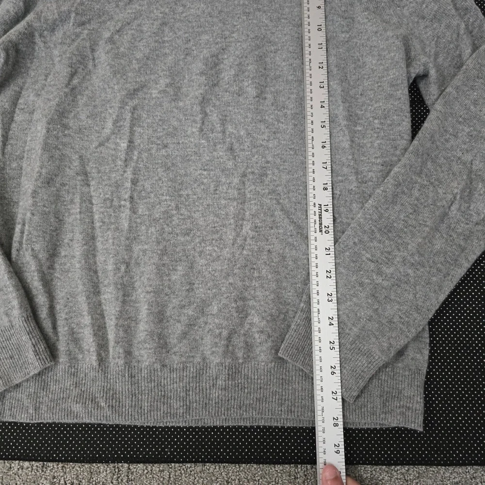 Nordstrom Mens Shop 100% Cashmere Sweater Gray V Neck‎ Pullover Large